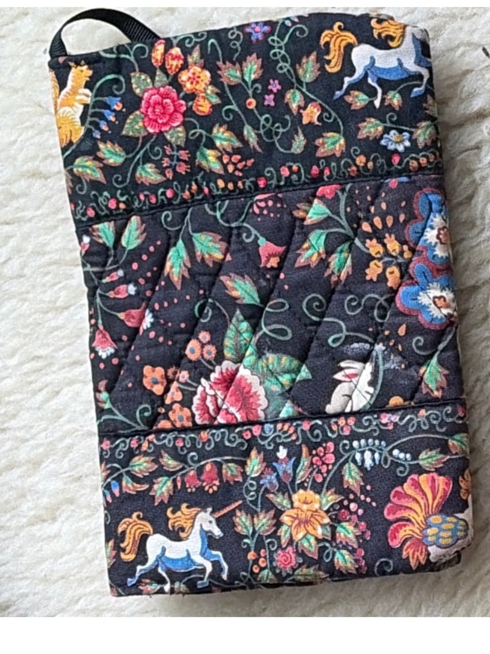 VERA BRADLEY Paperback BOOK COVER - VBD TAVERN ON THE GREEN Flowers Unicorn
